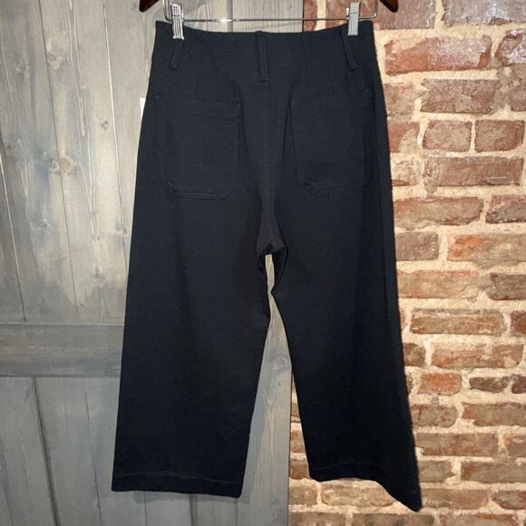 Anthropologie Maeve Black The Colette Crop Wide-Leg Pants Size 30 NWT Classic - Picture 4 of 9